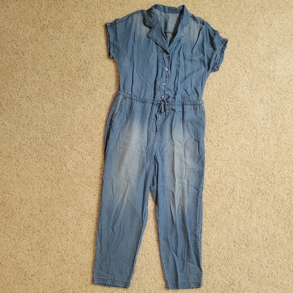 Dittos Short Sleeve Denim Romper/Jumpsuit Women's Size Medium Sample Soft Jeans